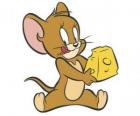 Jerry τρώει ένα νόστιμο κομμάτι τυρί